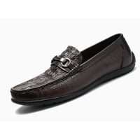 New spring style slip-on breathable soft sole embossed casual leather shoes British style