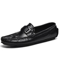 crocodile-patterned leather casual shoes