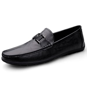 men's genuine leather slip-on loafers