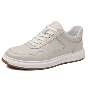 Cowhide men's leather shoes, genuine leather casual shoes, fashionable white shoes, men's sneakers