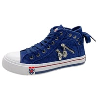 denim high-top canvas shoes