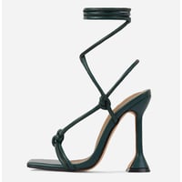 Fashionable women's square toe high heel sandals