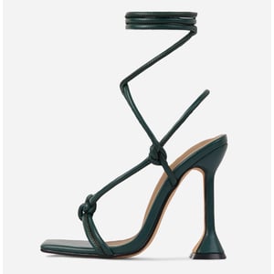 Fashionable women's square toe high heel sandals