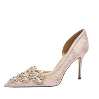 Mesh side-hole high heels