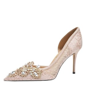 Mesh side-hole high heels