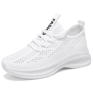 Fashionable flywoven breathable soft-soled running shoes